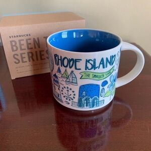 Starbucks Been There Rhode Island Mug - Blue Interior, White Exterior